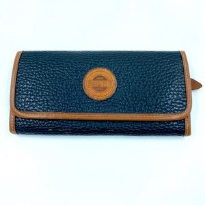 Vintage 90s Esprit Leather Accordion Bifold Wallet Black